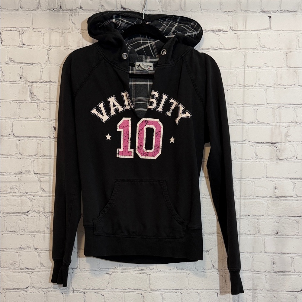 Y2K Fashion Bug Self Esteem Black Varsity Hoodie Sweater Women’s Size Medium